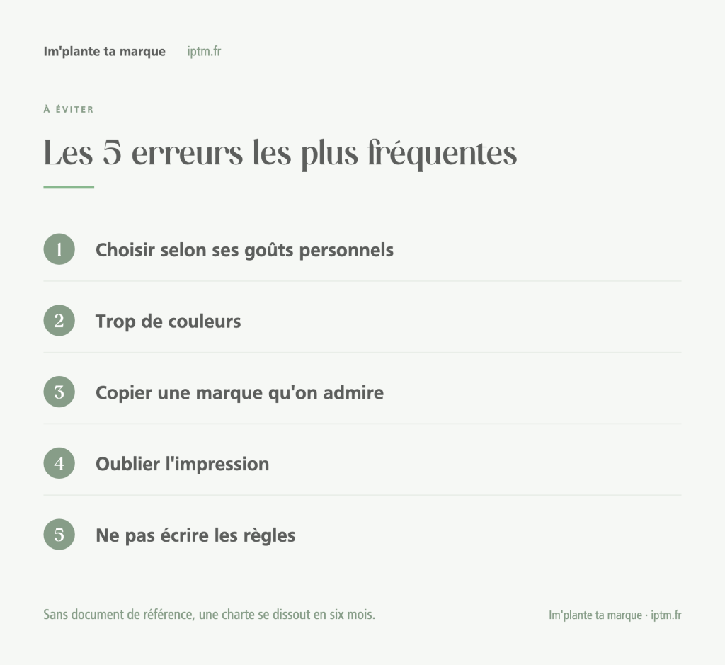 Cinq erreurs couleurs de marque