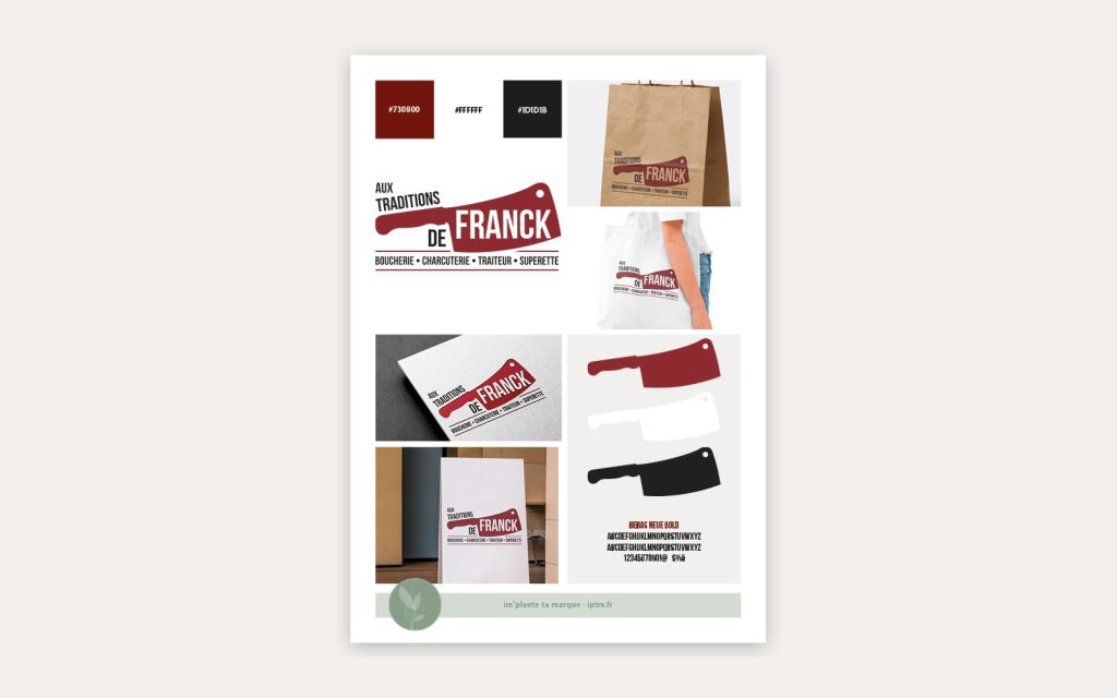 Brandboard de l'identité d'Aux Traditions de Franck, boucherie à Orbey