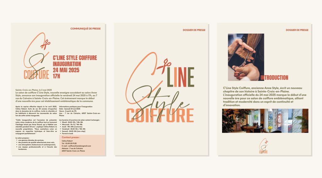 Communiqué et dossier de presse pour C'Line Style, salon de coiffure à Sainte-Croix-en-Plaine