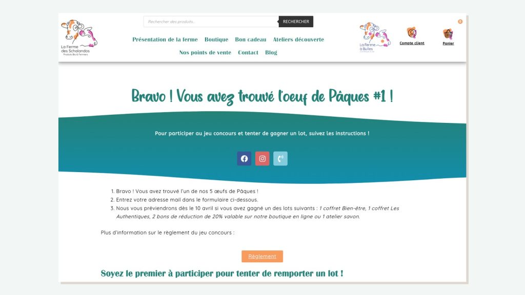 Chasse aux œufs de Pâques sur le site pour Ferme des Schalandos, ferme bio à Hachimette