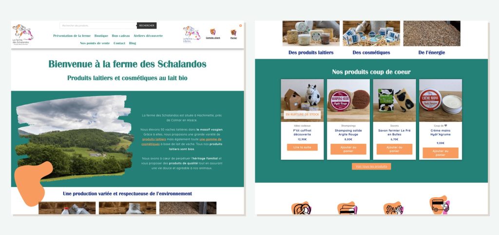 Refonte 2026 de la page d'accueil pour Ferme des Schalandos, ferme bio à Hachimette