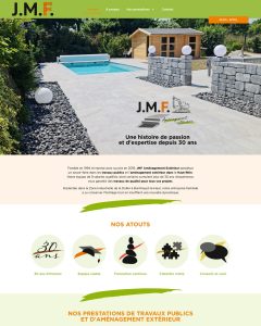 Page d'accueil du site pour JMF Aménagement Extérieur, travaux publics à Burnhaupt-le-Haut