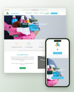 Site internet sur ordinateur et mobile pour Prop'Services, société de nettoyage dans le Haut-Rhin