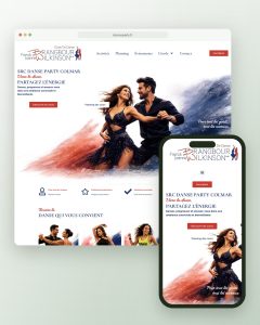 Site internet sur ordinateur et mobile pour SRC Danse Party, club de danse à Colmar