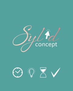 Logo et pictogrammes de l'identité pour Syl'D Concept, conceptrice e-learning en Alsace