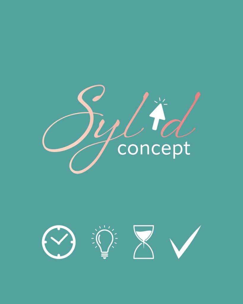 Logo et pictogrammes de l'identité pour Syl'D Concept, conceptrice e-learning en Alsace