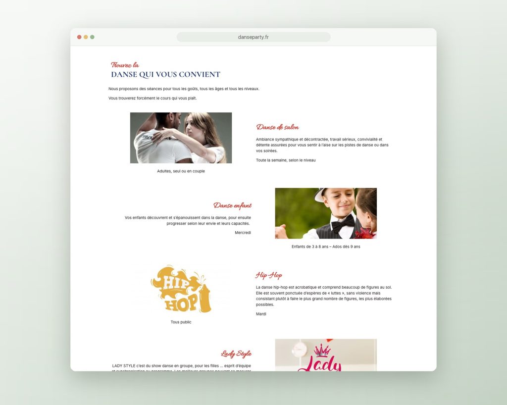 Page des activités du site pour SRC Danse Party, club de danse à Colmar