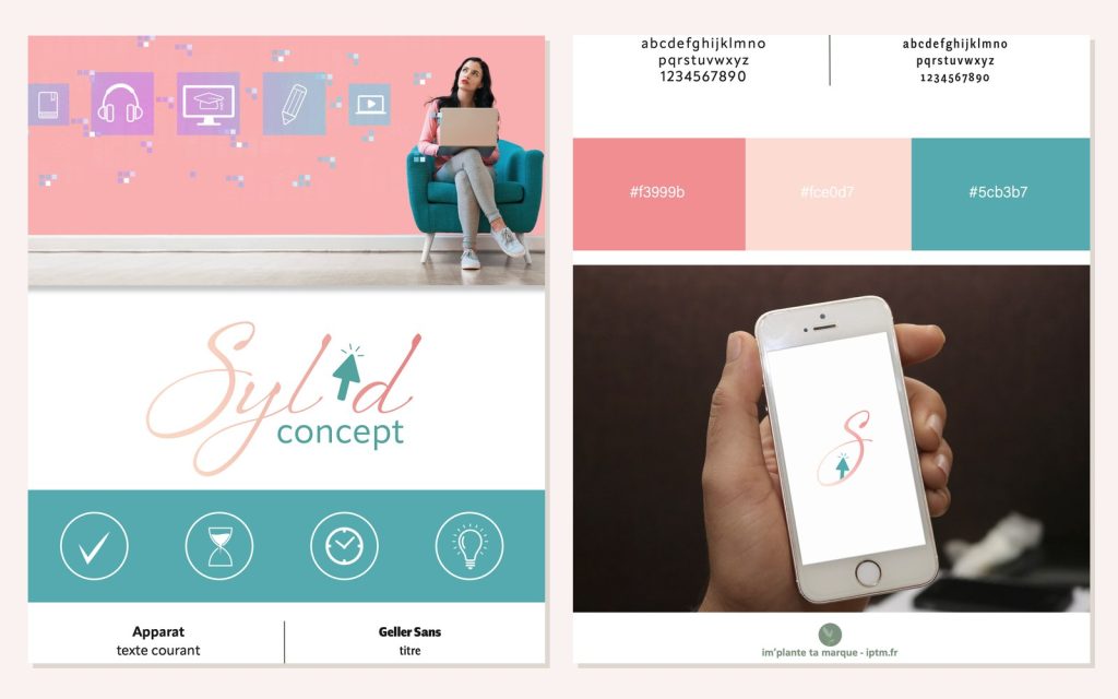 Brandboard de l'identité pour Syl'D Concept, conceptrice e-learning en Alsace