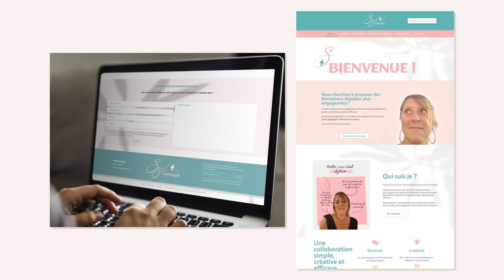 Webdesign et page d'accueil du site pour Syl'D Concept, conceptrice e-learning en Alsace